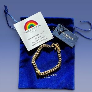 NWT Kurt Geiger Gold Chain Bracelet w/ Eagle Head Charm